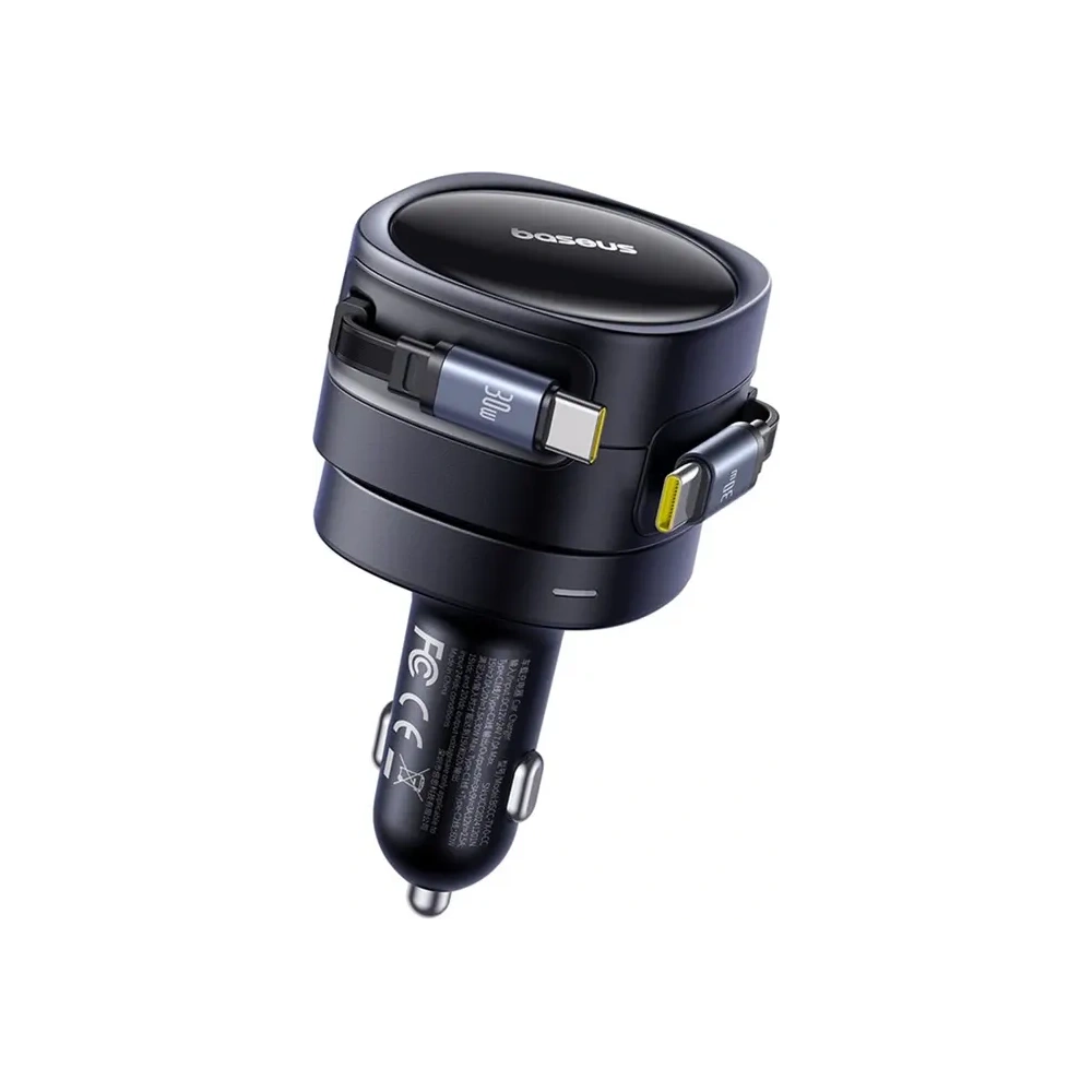 Wholesale Baseus Enjoyment Max Car Charger with 2xUSB-C Cables 60W Black - BSU8969 - {ean13} - Hurt