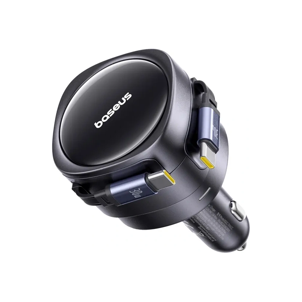 Wholesale Baseus Enjoyment Max Car Charger with 2xUSB-C Cables 60W Black - BSU8969 - {ean13} - Hurt