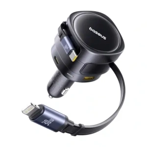 Wholesale Baseus Enjoyment Max Car Charger USB-A, USB-C with USB-C, Lightning Cables 90W Black - BSU8970 - {ean13} - Hurt