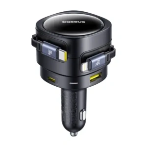Wholesale Baseus Enjoyment Max Car Charger USB-A, USB-C with USB-C, Lightning Cables 90W Black - BSU8970 - {ean13} - Hurt
