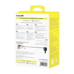 Hurtownia GSM - Baseus Enjoyment Max Autós Töltő USB-A, USB-C USB-C és Lightning Kábelekkel 90W Fekete - BSU8970 - {ean13} - Hurt