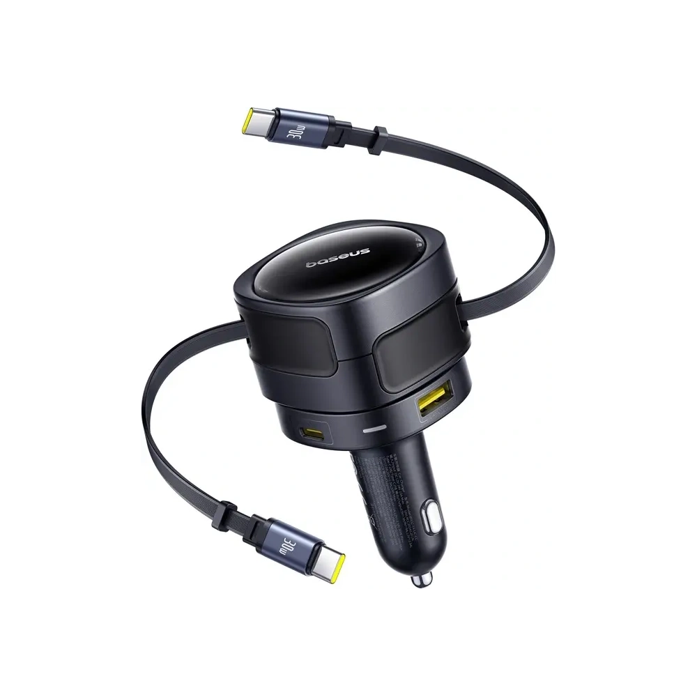 Wholesale Baseus Enjoyment Max Car Charger USB-A, USB-C with 2xUSB-C Cables 90W Black - BSU8971 - {ean13} - Hurt