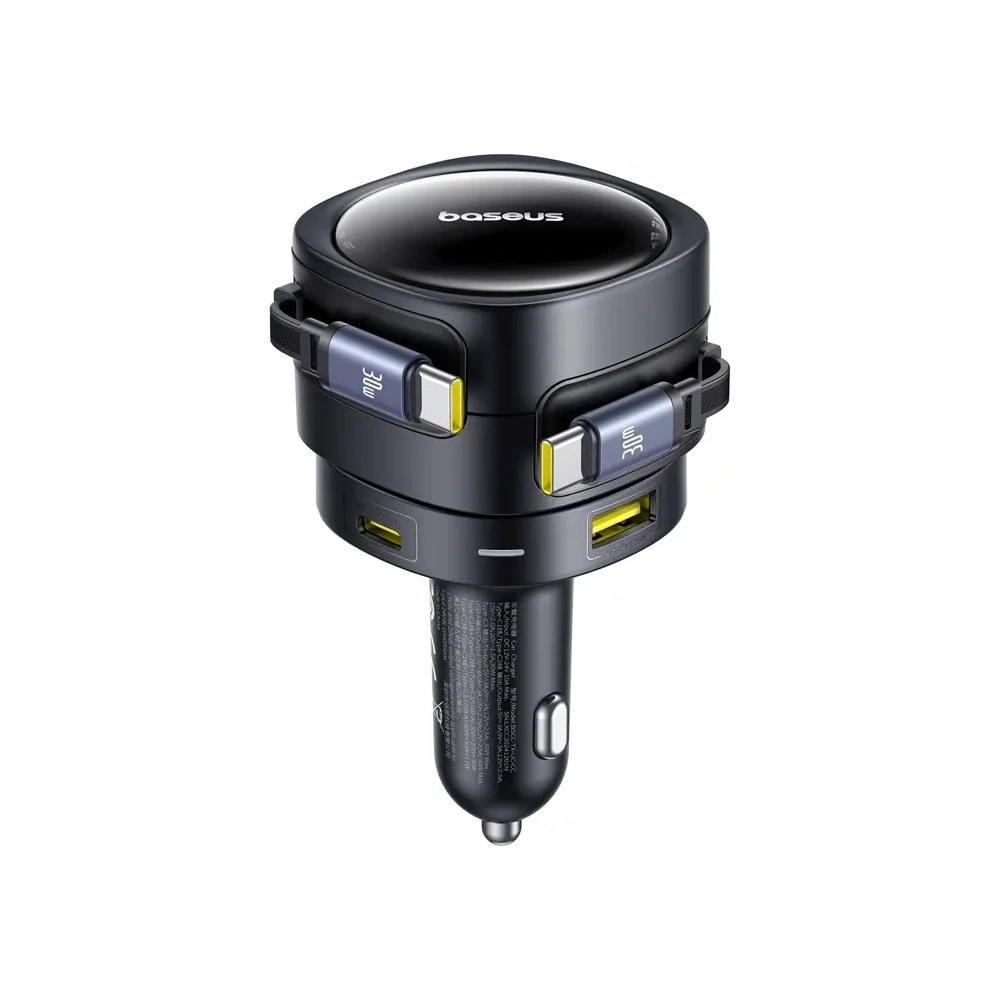 Wholesale Baseus Enjoyment Max Car Charger USB-A, USB-C with 2xUSB-C Cables 90W Black - BSU8971 - {ean13} - Hurt