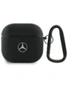 Mercedes MEA4CSLBK Apple AirPods 4 Leder Metall Logo Hülle schwarz