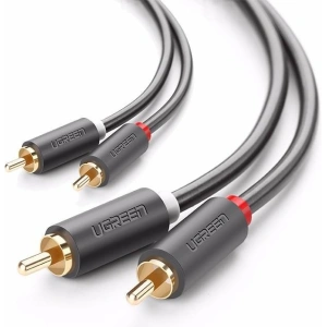 Hurtownia GSM - Przewód 2x RCA (Cinch) do 2x RCA (Cinch) UGREEN AV104 1m (czarny) - UGR313BLK - {ean13} - Hurt
