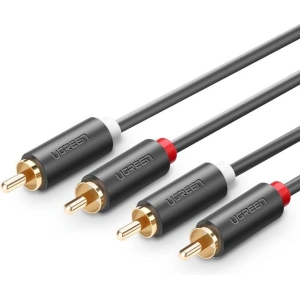 Hurtownia GSM - Przewód 2x RCA (Cinch) do 2x RCA (Cinch) UGREEN AV104 1m (czarny) - UGR313BLK - {ean13} - Hurt
