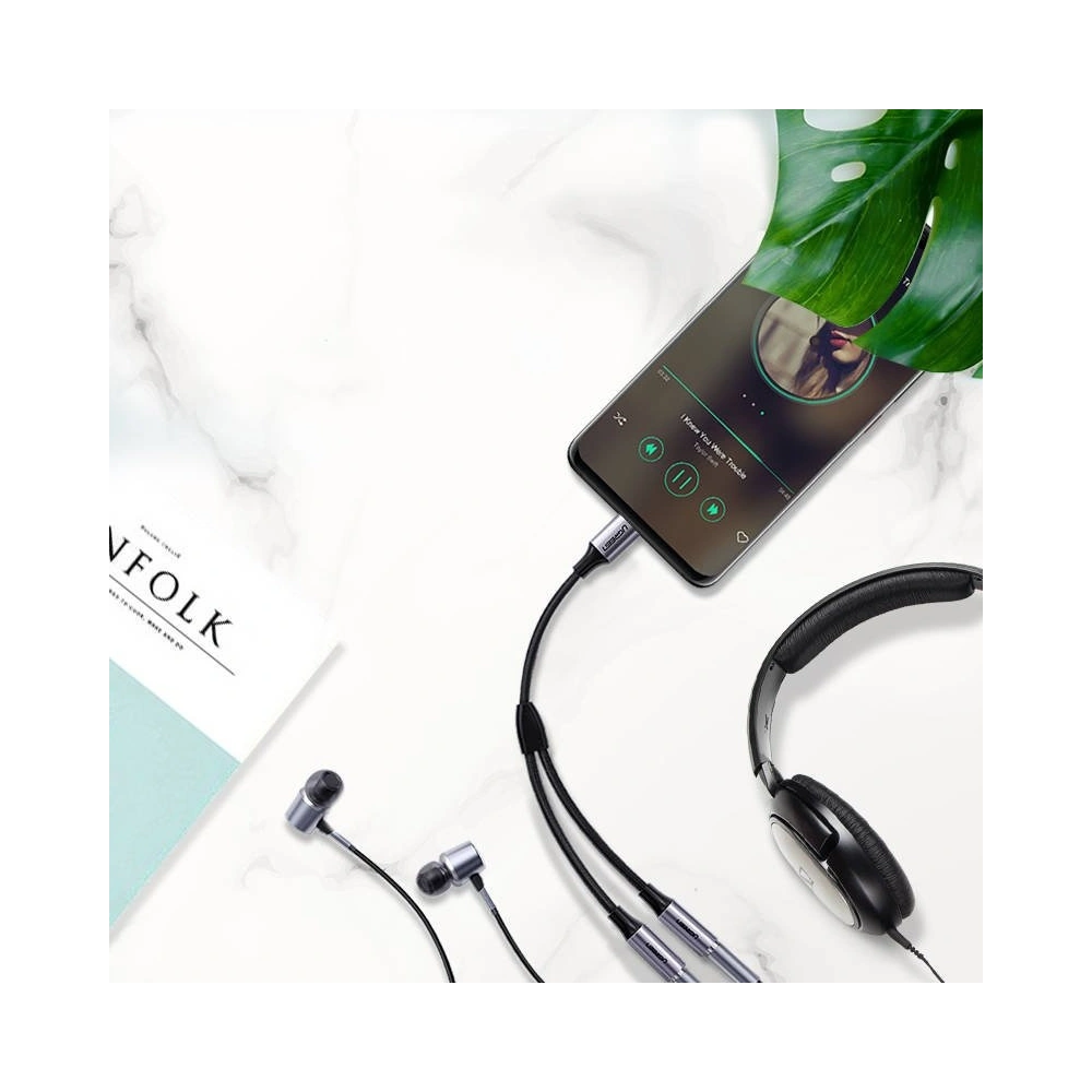 Hurtownia GSM - Audio AUX splitter UGREEN kabel USB-C, 25cm (stříbrný) - UGR321SLV - {ean13} - Hurt
