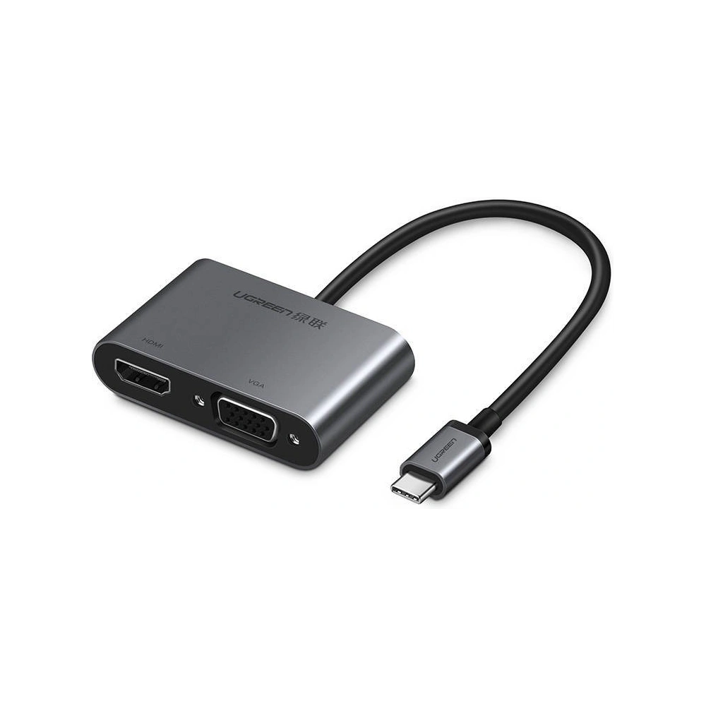 Hurtownia GSM - Adaptér UGREEN USB-C na VGA + HDMI 4K, 25cm (stříbrný) - UGR323SLV - {ean13} - Hurt