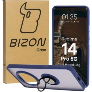 Wholesale Bizon Case Hybrid Ring Realme 14 Pro 5G smoky with a navy blue frame - BIZ9343 - {ean13} - Hurt