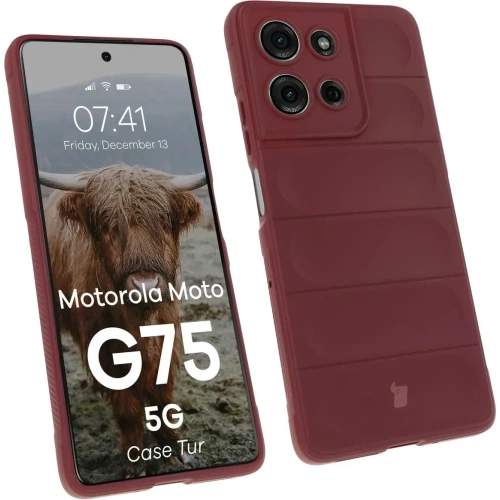 Pancerne etui Bizon Case Tur do Motorola Moto G75 5G burgundowe