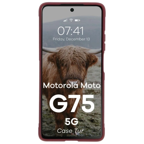 Pancerne etui Bizon Case Tur do Motorola Moto G75 5G burgundowe