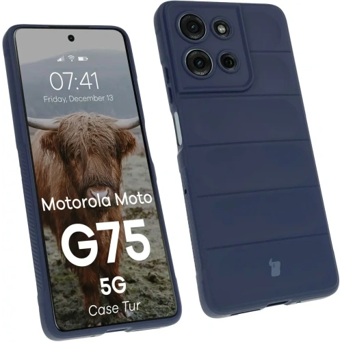 Pancerne etui Bizon Case Tur do Motorola Moto G75 5G granatowe
