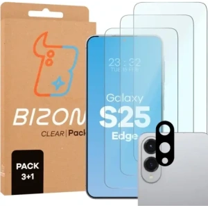 Hurtownia GSM - BIZON Clear 2 Pack 3x Bildschirmglas + Objektivglas Samsung Galaxy S25 Edge - BIZ9348 - {ean13} - Hurt