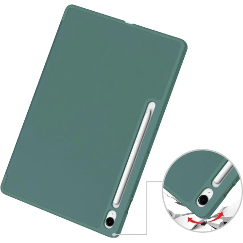 Etui z klapką Bizon Case Tab Lizard do Samsung Galaxy Tab S10 FE+ Plus ciemnozielone