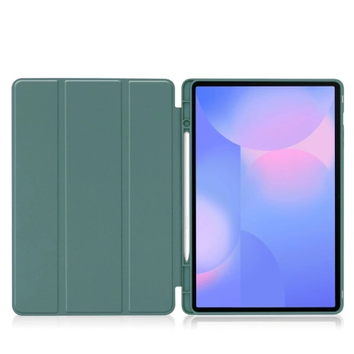 Etui z klapką Bizon Case Tab Lizard do Samsung Galaxy Tab S10 FE+ Plus ciemnozielone