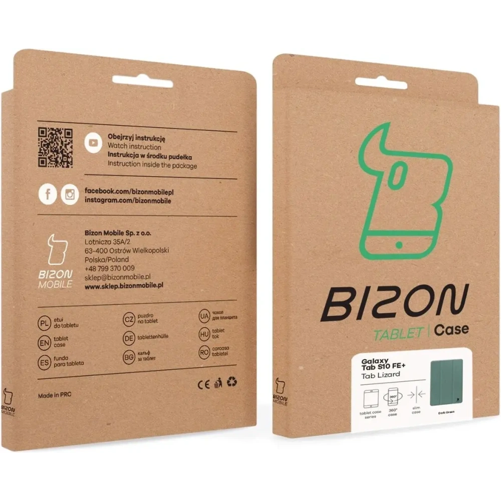 Hurtownia GSM - Bizon Case Tab Lizard Samsung Galaxy Tab S10 FE+ Plus verde închis - BIZ9351 - {ean13} - Hurt
