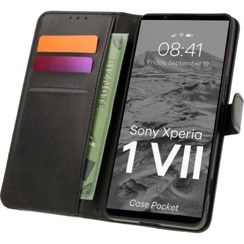 Etui z klapką Bizon Case Pocket do Xperia 1 VII czarne