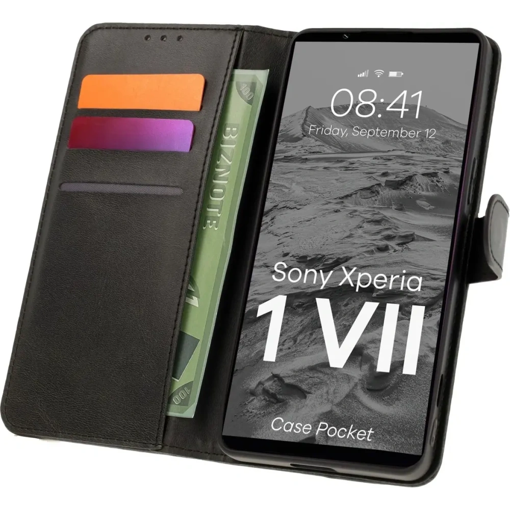 Hurtownia GSM - Bizon tok zseb Xperia 1 VII fekete - BIZ9362 - {ean13} - Hurt