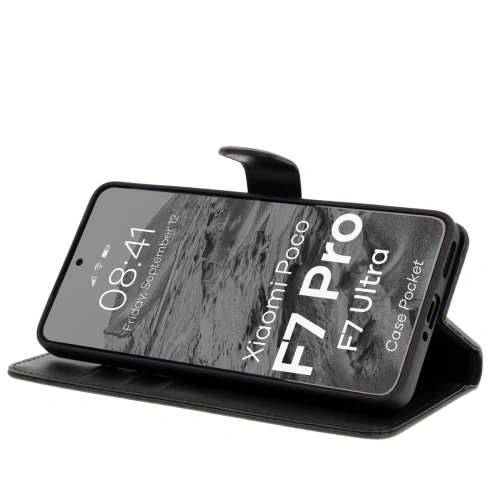 Etui z klapką Bizon Case Pocket do Xiaomi POCO F7 Pro / F7 Ultra czarne
