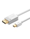 Kabel Mini DisplayPort do DisplayPort UGREEN MD105, 4K 60Hz, dwukierunkowy, 1.5m (biały)