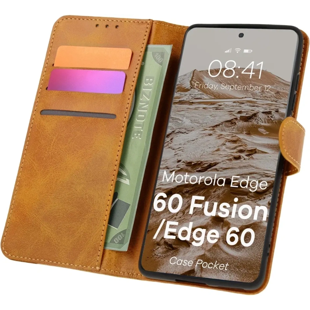 Hurtownia GSM - Husa Bizon Pocket Motorola Edge 60 Fusion / Edge 60 / 60 maro - BIZ9366 - {ean13} - Hurt