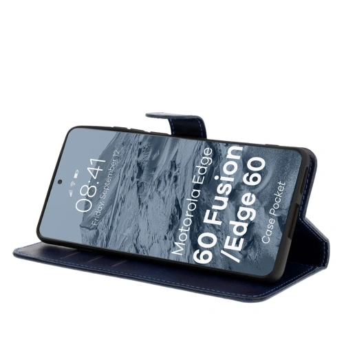 Etui z klapką Bizon Case Pocket do Motorola Edge 60 Fusion / Edge 60 granatowe