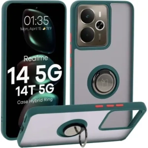Wholesale Bizon Case Hybrid Ring Realme 14 5G / 14T 5G smoky with a dark green frame - BIZ9372 - {ean13} - Hurt