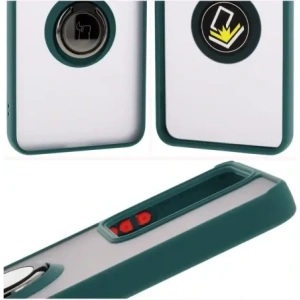 Hurtownia GSM - Etui z uchwytem na palec Bizon Case Hybrid Ring do Realme 14 5G / 14T 5G przydymione z ciemnozieloną ramką - BIZ9372 - {ean13} - Hurt