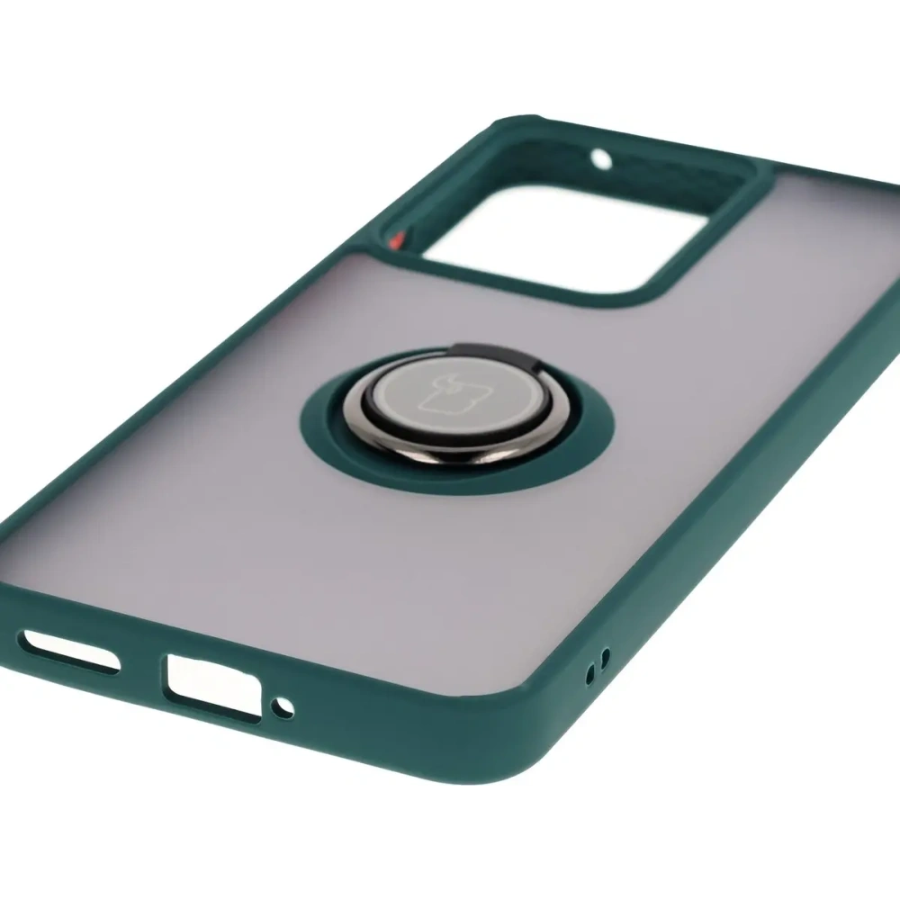 Hurtownia GSM - Husa Bizon Case Hybrid Ring Realme 14 5G / 14T 5G fumurie cu un cadru verde închis - BIZ9372 - {ean13} - Hurt