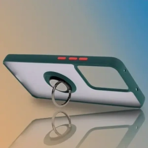 Hurtownia GSM - Etui z uchwytem na palec Bizon Case Hybrid Ring do Realme 14 5G / 14T 5G przydymione z ciemnozieloną ramką - BIZ9372 - {ean13} - Hurt