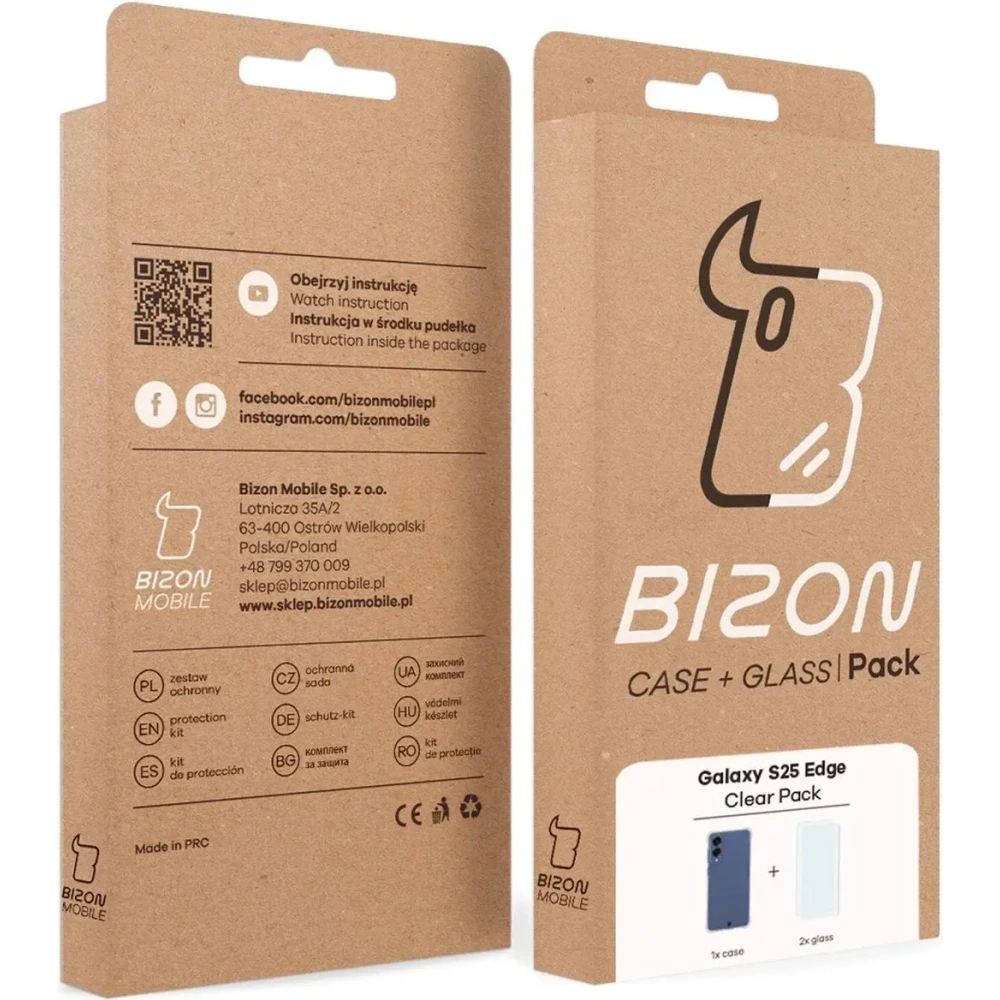 Hurtownia GSM - Bizon Case Clear Pack Hülle + 2x Displayschutzglas Samsung Galaxy S25 Edge - BIZ9373 - {ean13} - Hurt