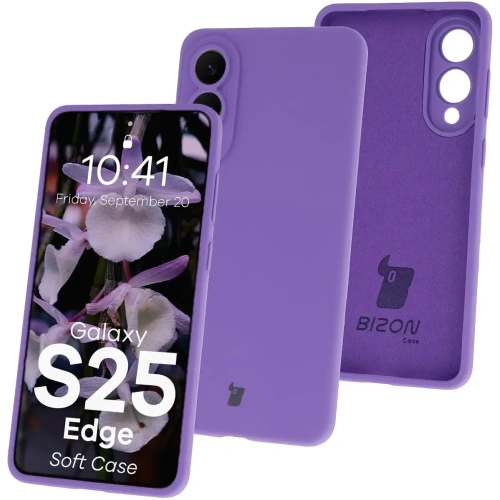 Silikonowe etui Bizon Soft Case do Samsung Galaxy S25 Edge fioletowe