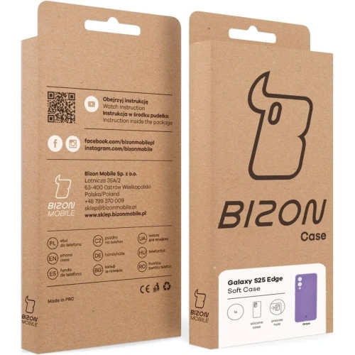 Silikonowe etui Bizon Soft Case do Samsung Galaxy S25 Edge fioletowe