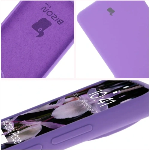 Silikonowe etui Bizon Soft Case do Xiaomi POCO F7 Ultra fioletowe