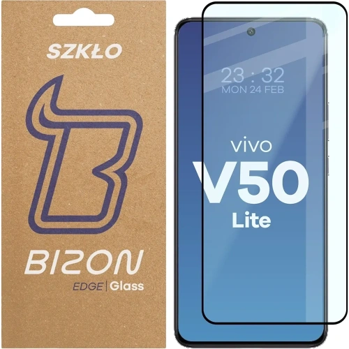 Szkło hartowane Bizon Glass Edge 2 do Vivo V50 Lite 4G / 5G czarna ramka