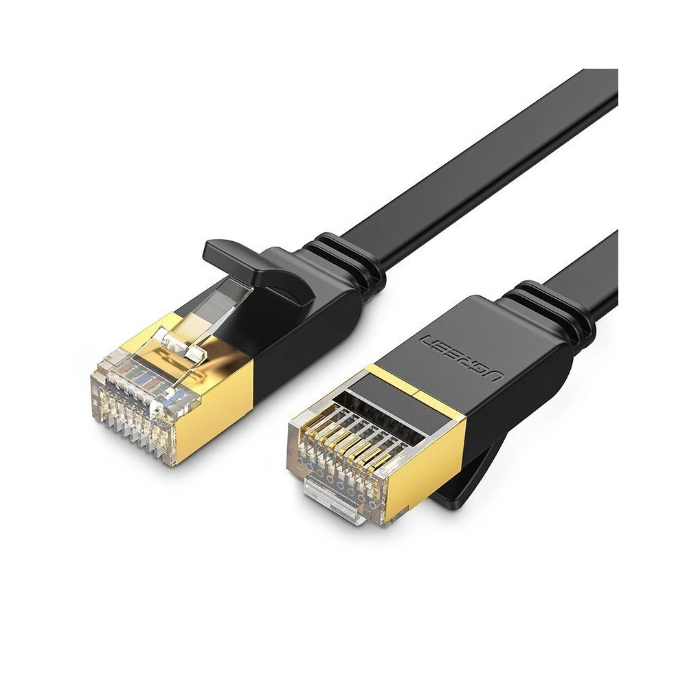 Hurtownia GSM - Plochý síťový kabel UGREEN NW106 Ethernet RJ45, Cat.7, STP, 2m (černý) - UGR383BLK - {ean13} - Hurt