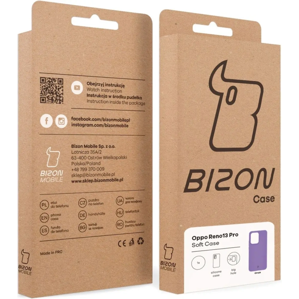 Hurtownia GSM - Silikonowe etui Bizon Soft Case do Oppo Reno13 Pro fioletowe - BIZ9384 - {ean13} - Hurt