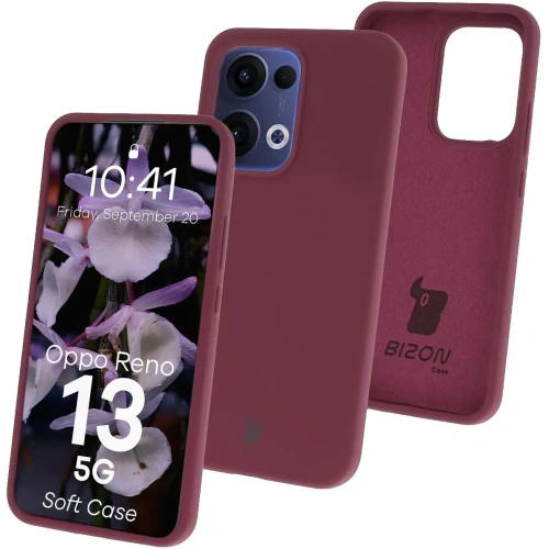 Silikonowe etui Bizon Soft Case do Oppo Reno13 ciemnofioletowe