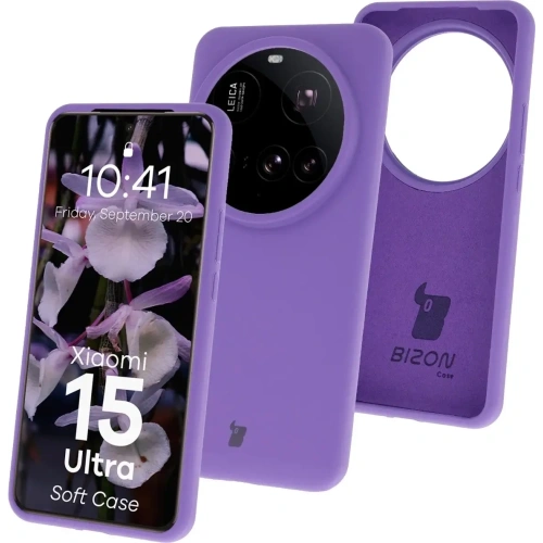 Silikonowe etui Bizon Soft Case do Xiaomi 15 Ultra fioletowe
