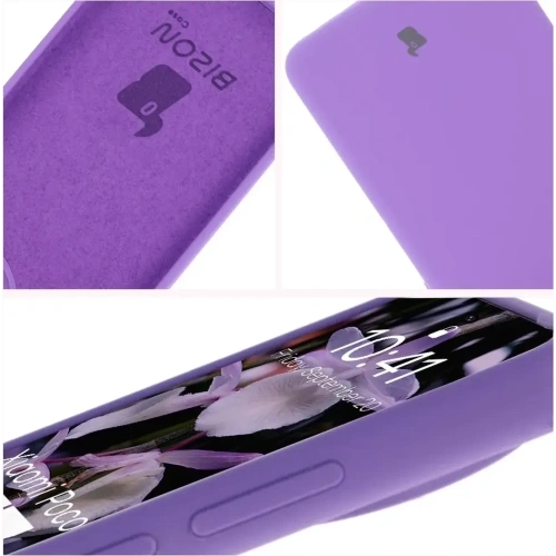 Silikonowe etui Bizon Soft Case do Xiaomi POCO F7 Pro fioletowe