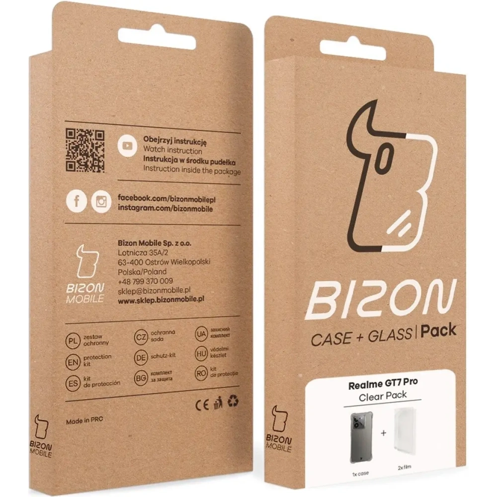 Hurtownia GSM - Etui + 2x folia na ekran Bizon Case Clear Pack do Realme GT 7 Pro - BIZ9395 - {ean13} - Hurt