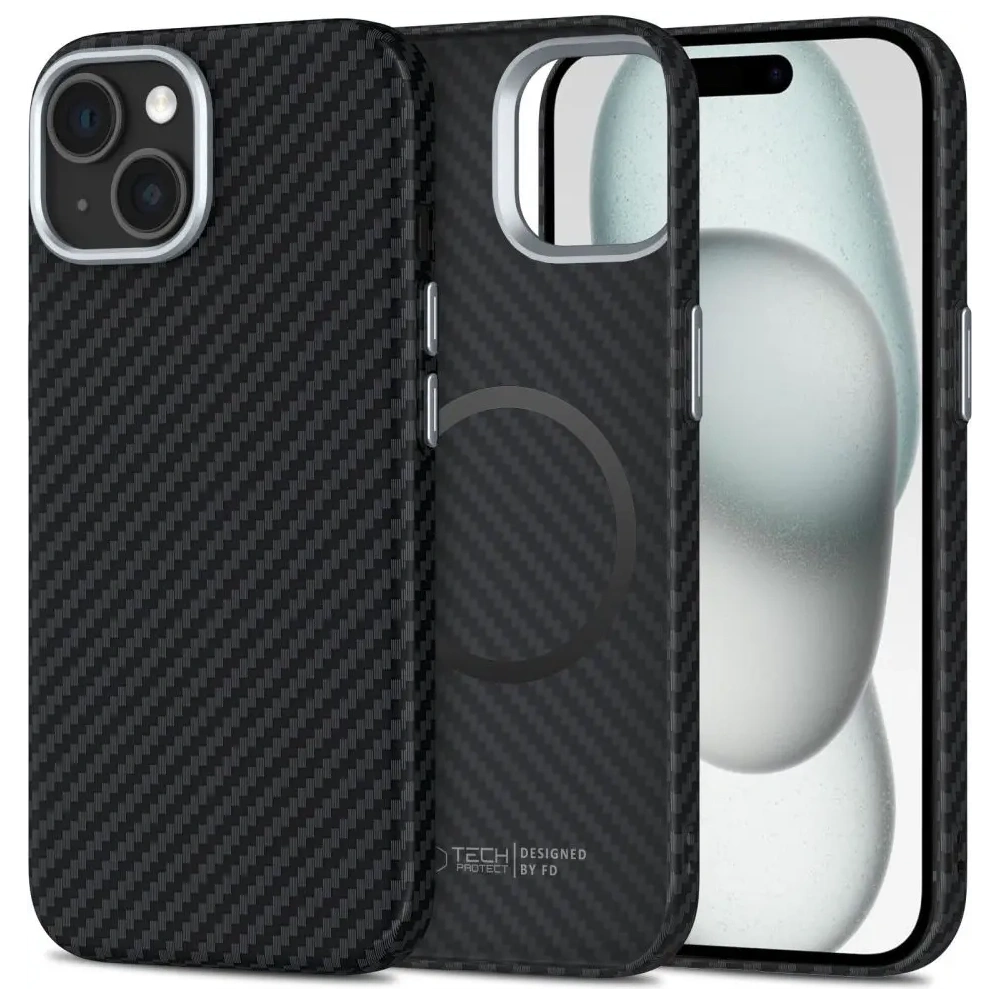 Hurtownia GSM - Tech-Protect Ion Carbon MagSafe Apple iPhone 15 fekete/ezüst - THP4234 - {ean13} - Hurt
