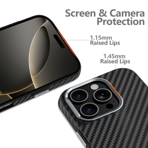 Etui Tech-Protect Ion Carbon MagSafe Apple iPhone 15 black/silver