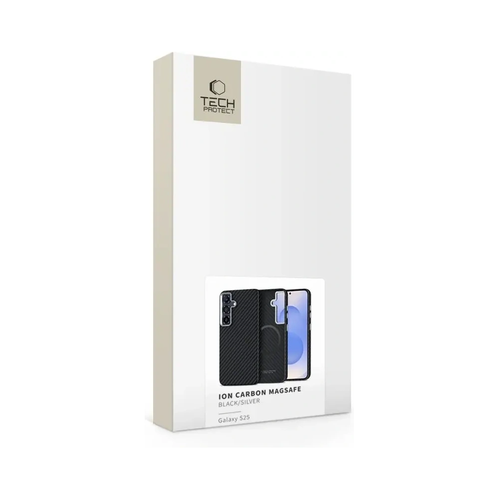 Hurtownia GSM - Tech-Protect Ion Carbon MagSafe Samsung Galaxy S25 černá/stříbrná - THP4237 - {ean13} - Hurt