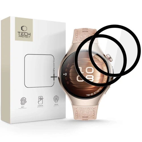 Szkło hybrydowe Tech-Protect Glass Flex+ Huawei Watch 5 46mm Black [2 PACK]