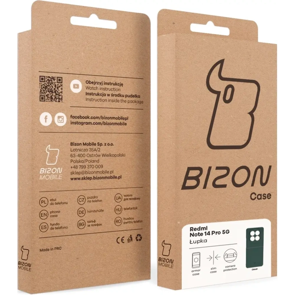 Hurtownia GSM - Bizon Case Lupka Xiaomi Redmi Note 14 Pro 5G grün - BIZ9399 - {ean13} - Hurt