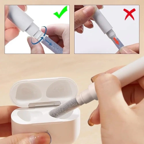 Zestaw czyszczący Tech-Protect CS02 Cleaner Set 3in1 For Earphone White