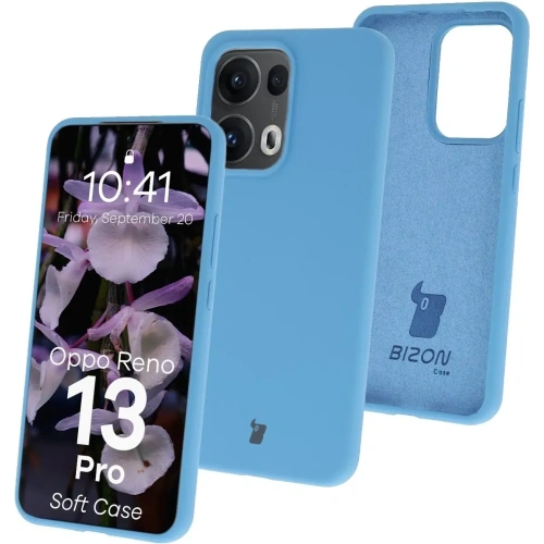 Silikonowe etui Bizon Soft Case do Oppo Reno13 Pro niebieskie