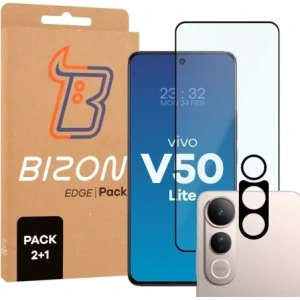 Hurtownia GSM - Pachet Bizon Edge 2, 2x sticlă securizată + protecție pentru lentilă Vivo V50 Lite 4G / 5G - BIZ9408 - {ean13} - Hurt