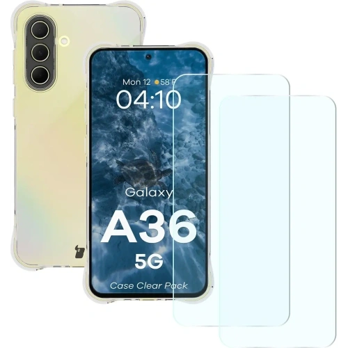 Etui + 2x szkło na ekran Bizon Case Clear Pack do Samsung Galaxy A36 5G